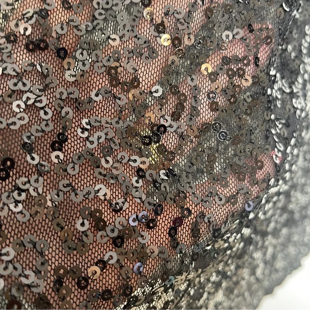 Free People Intimately Free Sexy Sheer Sequined Slip Dress Black. Size Large